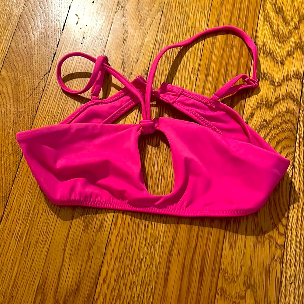 Pink halter bikini top